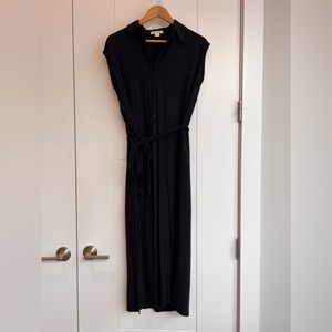 Billabong Little Flirt Black Buttons Down Gauzy Maxi Dress